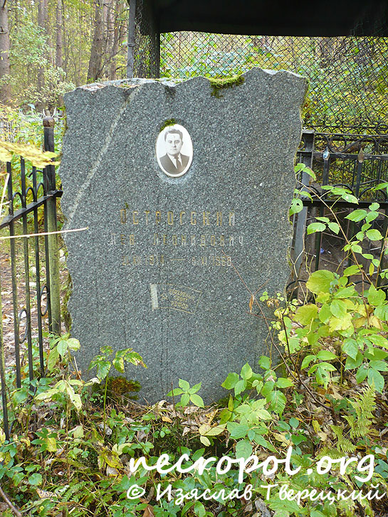 Памятник на могиле Льва Леонидовича Острогского; фото Изяслава
Тверецкого, октябрь 2009 г.