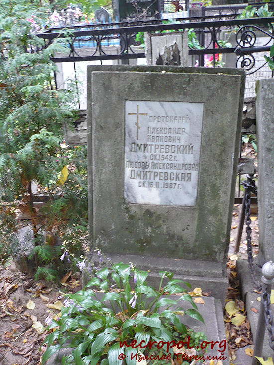 Могила протоиерея Николая Дмитриевского; фото Изяслава Тверецкого, сентябрь 2009 г.