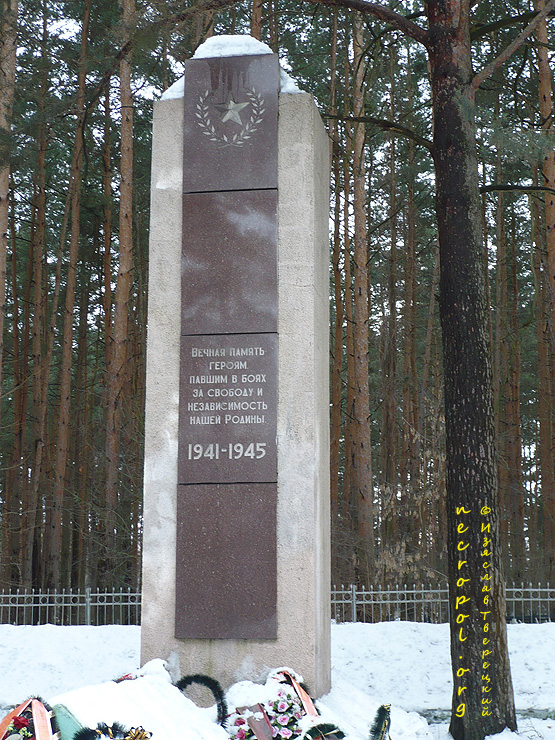 Военный мемориал на братской могиле на кладбище «Большие Перемерки»; фото Изяслава Тверецкого, март 2009 г.