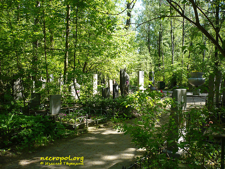 Вид Больше-Охтинского кладбища; фото Изяслава Тверецкого, май 2010 г.