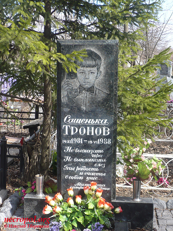 Могила Александра Тронова; фото Изяслава Тверецкого, март 2012 г.
